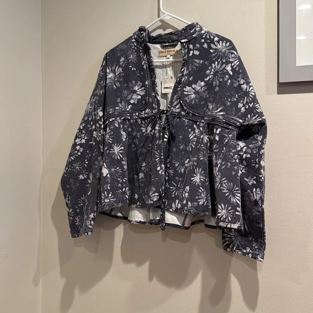 NWT NWT FREE PEOPLE Lua Bed Jacket Slouchy In Indigo Size extra Small‎ - Picture 4 of 12